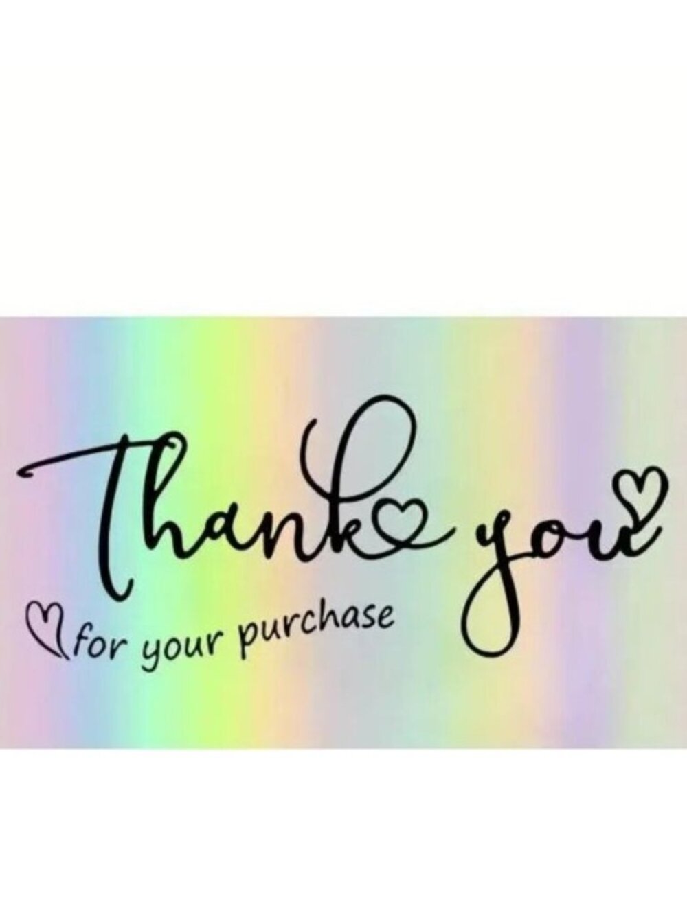 Thank You Cards Small Business 100 Iridescent Foil Rainbow Sales Stylish Seller